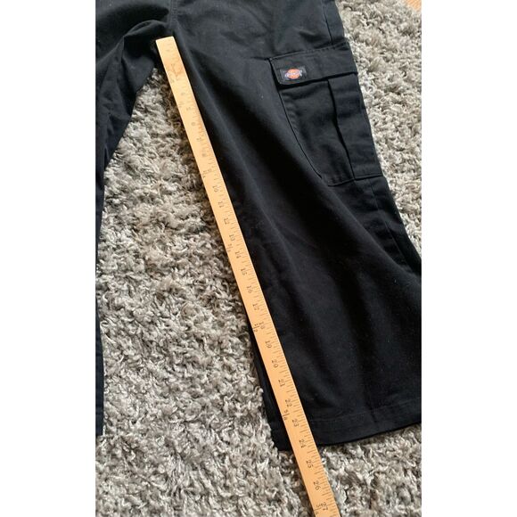 DICKIES Twill Urban Outfitters black Crop Cargo Wide Leg PANTS sz 8 M - Picture 4 of 9